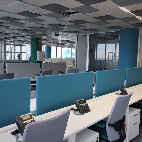 Acoustic treatment on large office with EliAcoustic