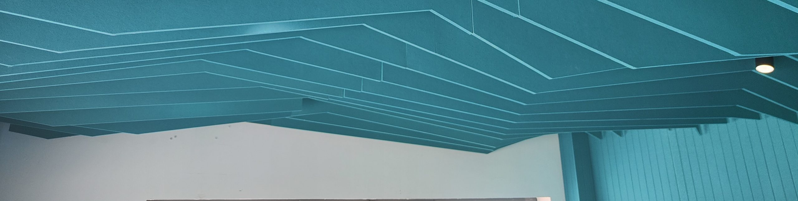 Paneles ECOPanel instalados en el techo con diseño personalizado