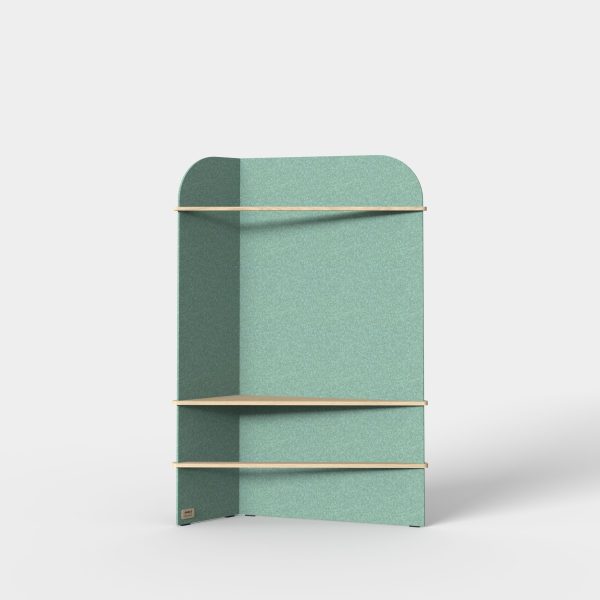 Decorative acoustic office screen 120 cm designed for Eliacoustic by Ximo Roca Design in turquoise color