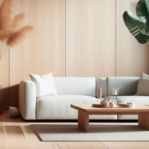 Regular Eco Panel Imprima painéis acústicos de madeira em sala de estar acusticamente condicionada.