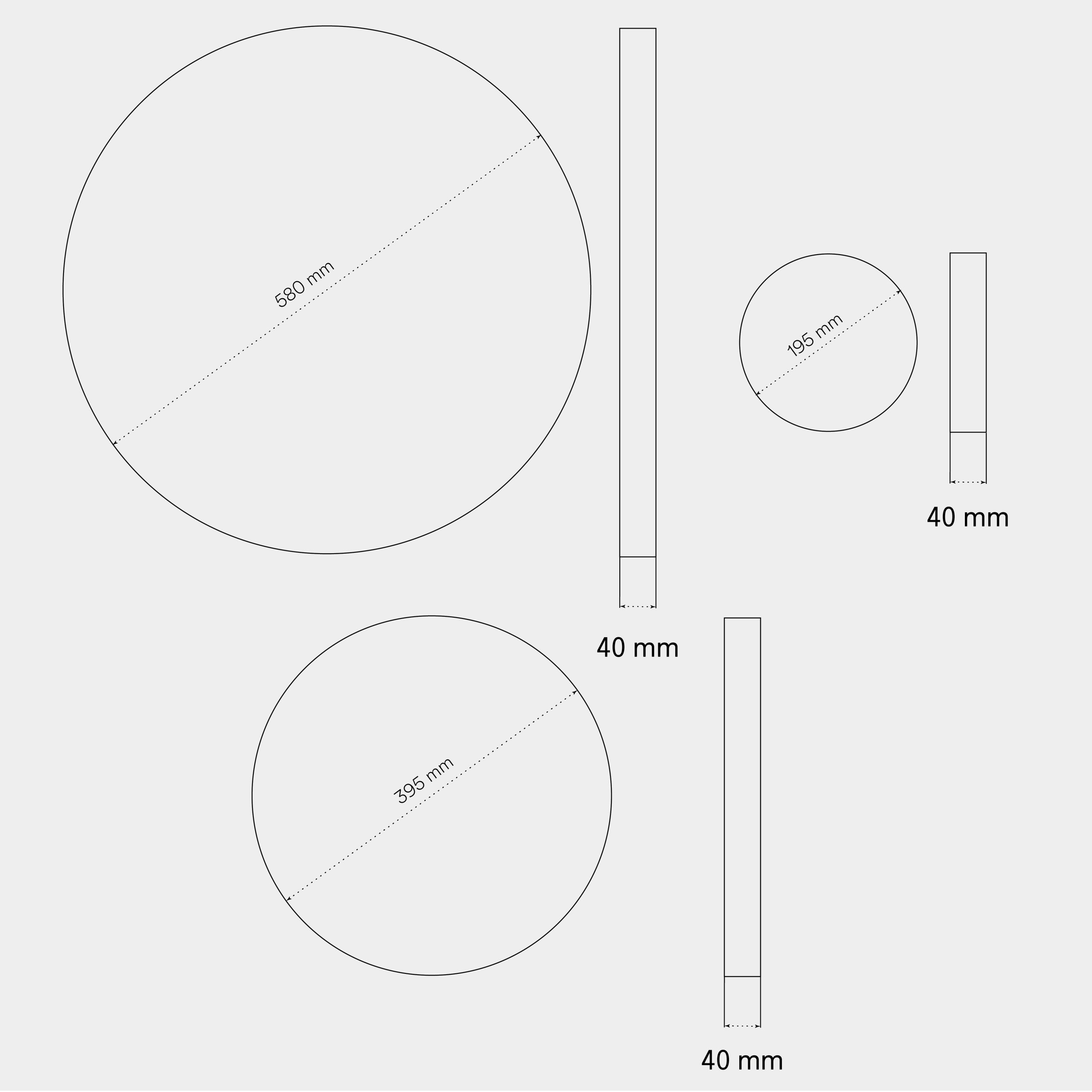Medidas del panel acústico decorativo Circle Foam